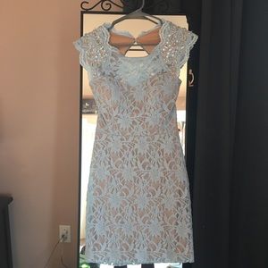 Jodi Kristopher lace dress junior prom